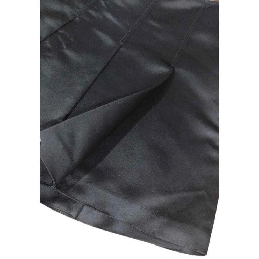 Kulson Italy Pleated Satin Fully Lined Mini‎ Skirt, Black, Italian Size 40 (4)